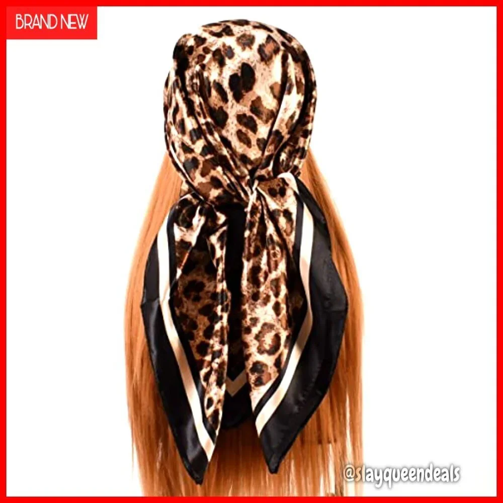 Large 35x35 Silk-Like Square Scarf Head Wrap Satin Bandana